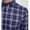 Slim Fit Uzun Kol Pamuk Ekose Desenli Spor Erkek Gömlek