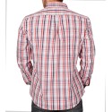 Red Slim Fit  Uzun Kol Pamuk Ekoseli Spor Erkek Gömlek
