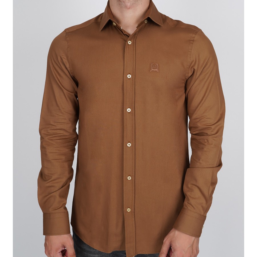 Slim Fit Uzun Kol Pamuk Gabardin Spor Erkek Gömlek