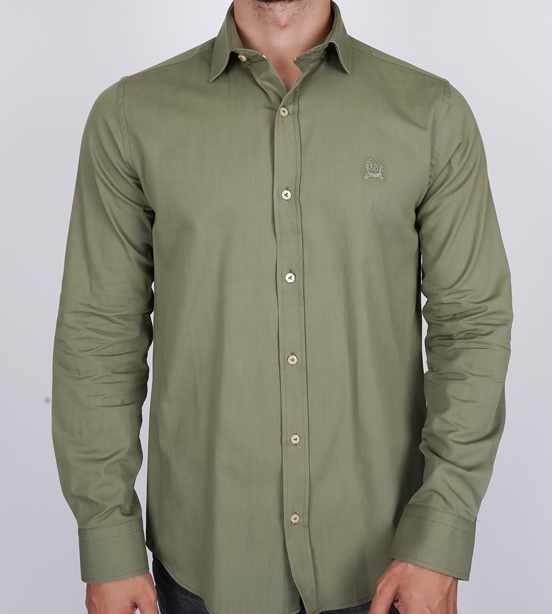 Slim Fit Uzun Kol Pamuk Gabardin Spor Erkek Gömlek