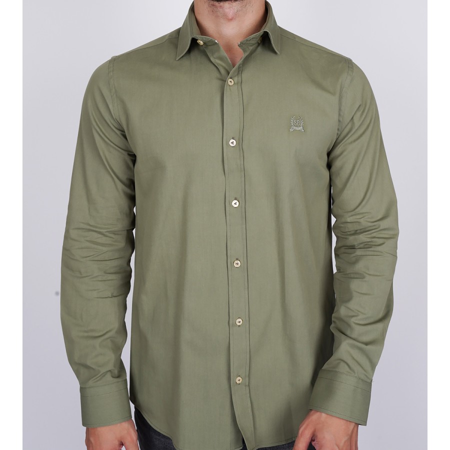Slim Fit Uzun Kol Pamuk Gabardin Spor Erkek Gömlek