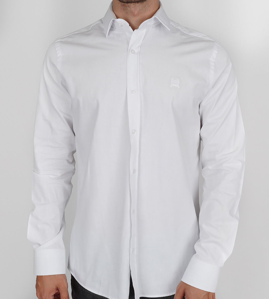 Slim Fit Uzun Kol Pamuk Gabardin Düz Desenli Spor Erkek Gömlek