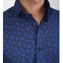 Slim  Fit Uzun Kol Pamuk Dijital Baskılı Spor Erkek Gömlek