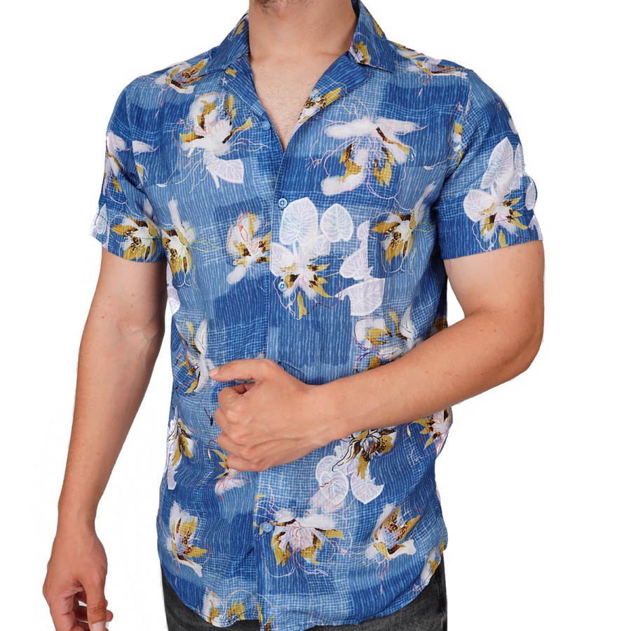 Hawaii Regular Fit  Pamuk Spor Kısa kol Erkek Gömlek