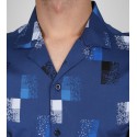 Slim Fit Kısa Kol Viskon  Küba Yaka Spor Erkek Gömlek
