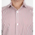 Slim Fit Uzun Kol Pamuk Çizgili İtalyan Spor Erkek Gömlek