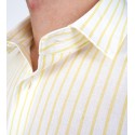 Slim Fit Uzun Kol Pamuk Çizgili Desenli Spor Erkek Gömlek