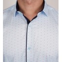 Slim Fit Uzun Kol Pamuk Dijital Baskı Polo Yaka Spor Erkek Gömlek