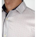Slim  Fit Uzun Kol Pamuk Dijital Baskılı Polo Yaka Spor Erkek Gömlek