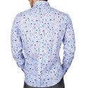 Turkuaz Slim Fit  Uzun Kol Pamuk Dijital Spor Erkek Gömlek