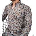 Milano Slim Fit   Uzun Kol Pamuk Dijital Spor Erkek Gömlek