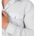 Oviedo Slim Fit Uzun Kol Çift Cep Kapaklı  Keten Spor Erkek Gömlek